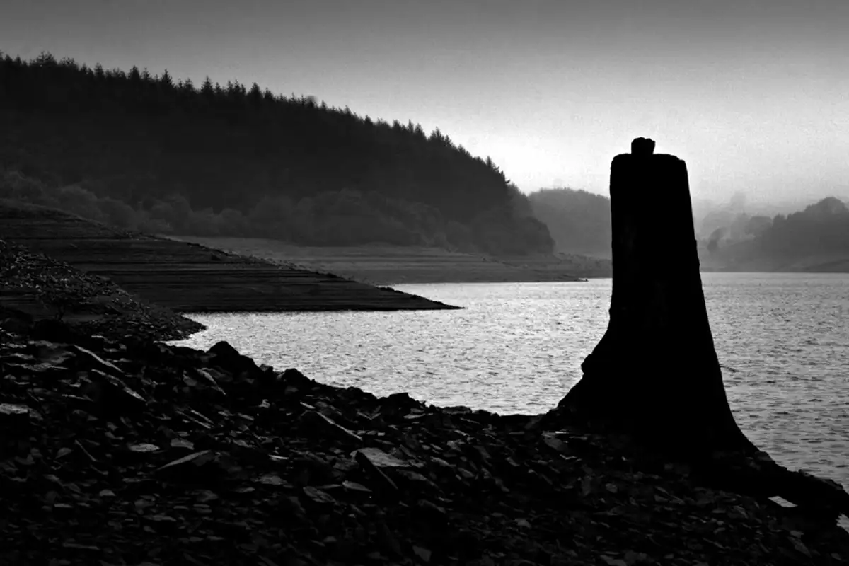Low water at Thruscross Reservoir