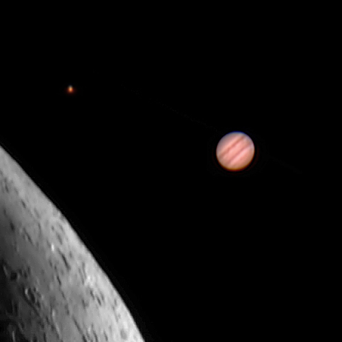 Composite image of the moon, mars, jupiter and saturn: Composite image of the moon, mars, jupiter and saturn