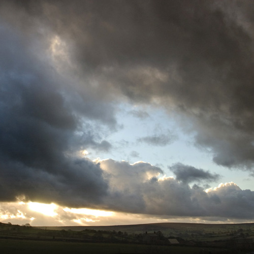 Evening sky over Swinsty reservoir: Evening sky over Swinsty reservoir