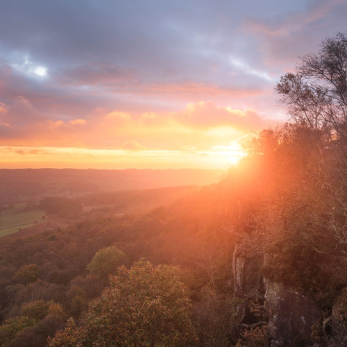 Vivid sunrise with flare: 