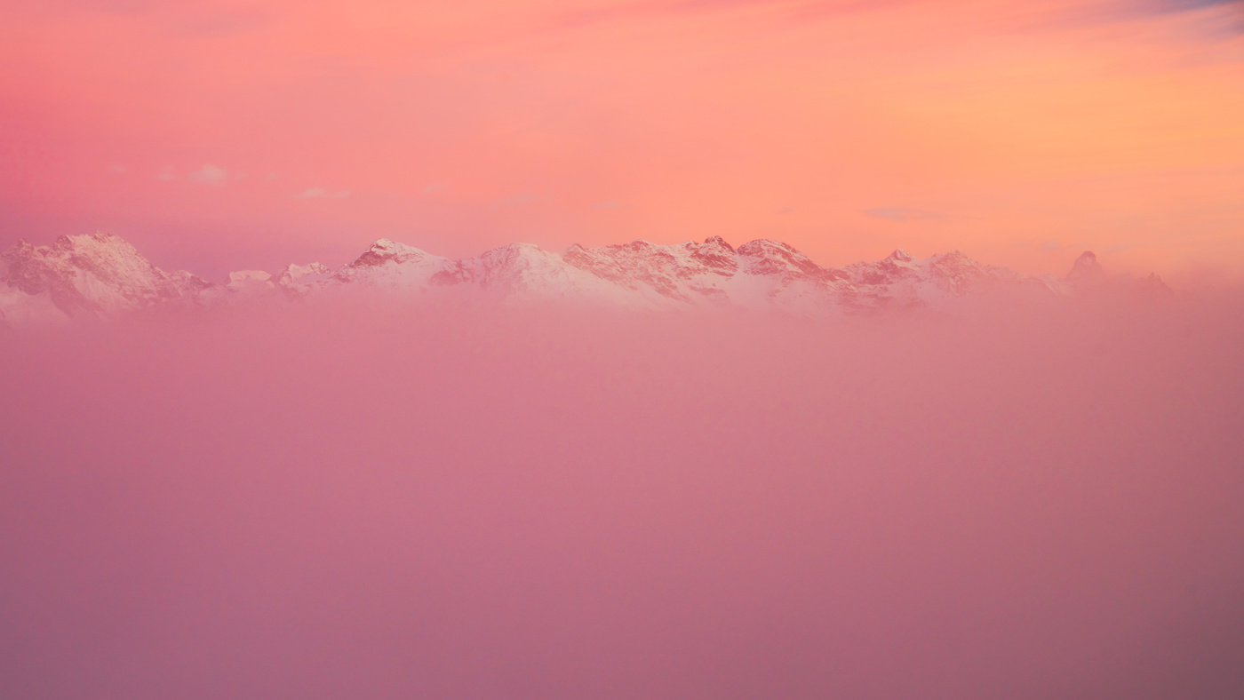  a pink sky with clouds