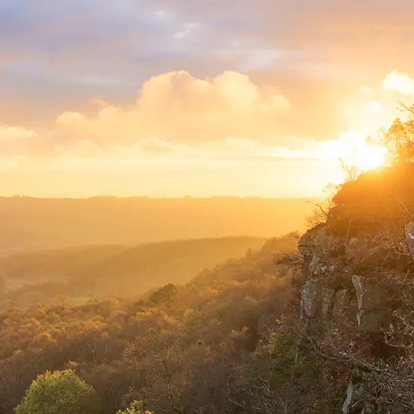 Vivid sunrise with flare