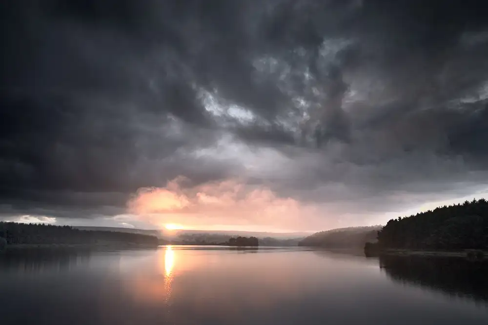 Fewston reservoir after a storm