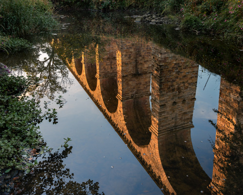 Crimple Valley Viaduct: A Marvel of Engineering and Beauty:  a large stone bridge over a river