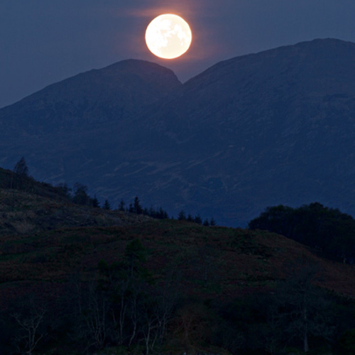 The moon sets: The moon sets