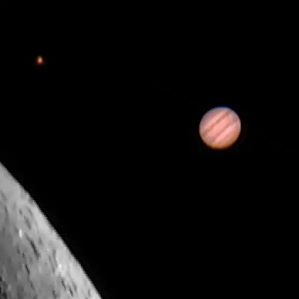 Composite image of the moon, mars, jupiter and saturn