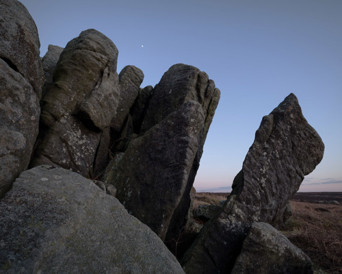Moorland Landscapes: Rocks in a moorland landscape a close up of a large rock